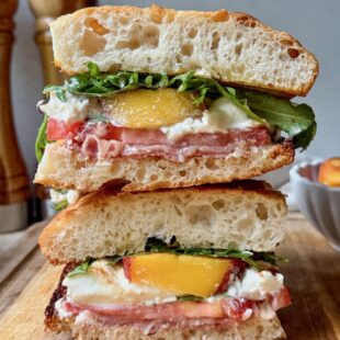 Loaded Peach Focaccia Sandwich